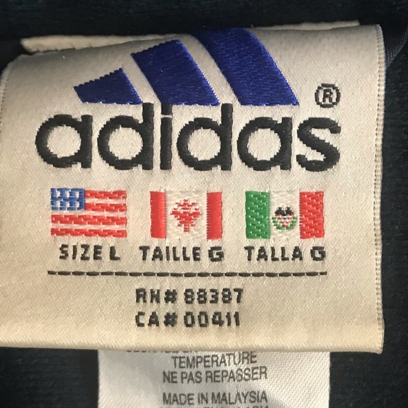 Vtg Adidas Fleece Lined Ski Jacket Size L Navy - Picture 7 of 8